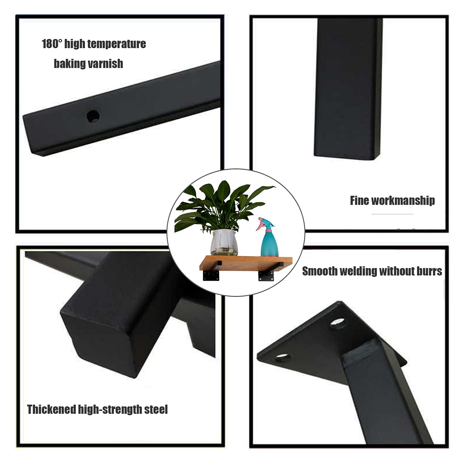 2 Soportes de Estante,Soporte de Tablero Andamio Metal,Soporte de estantería Resistente,Estante de Pared,para estantes de Libros,Cocinas,Mesa de Pared para Bricolaje,500mm/20in