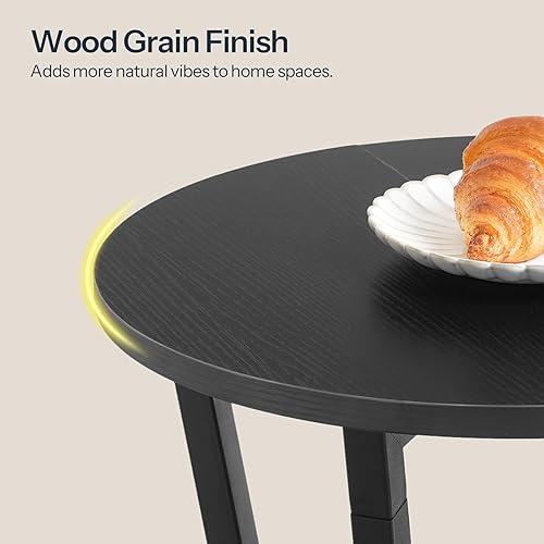 Miniatura 6 de HOOBRO Mesa auxiliar redonda, mesa auxiliar de sofá de 2 niveles, mesita de noche de almacenamiento pequeña, para espacios pequeños, mesa decorativa