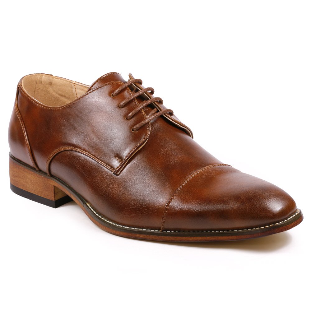 Metrocharm MC106 Cap Toe Lace Up Oxford Classic Dress Shoes