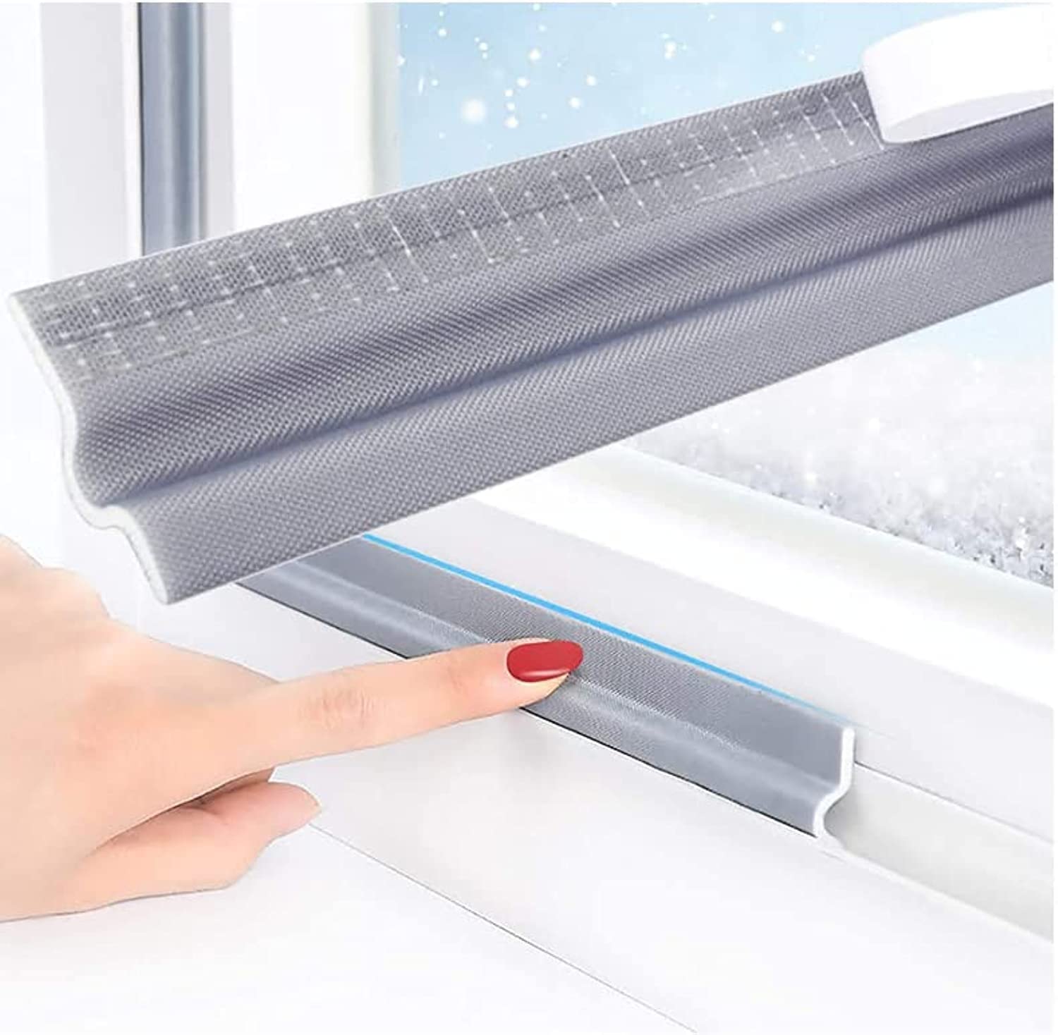 ZZJCY Soundproofing Seal Strip for Sliding Windows And Door, Self-Adhesive PU Foam 4M Weather Stripping, Cuttable, Wear-Resistant, Anti-Collision,1pcs