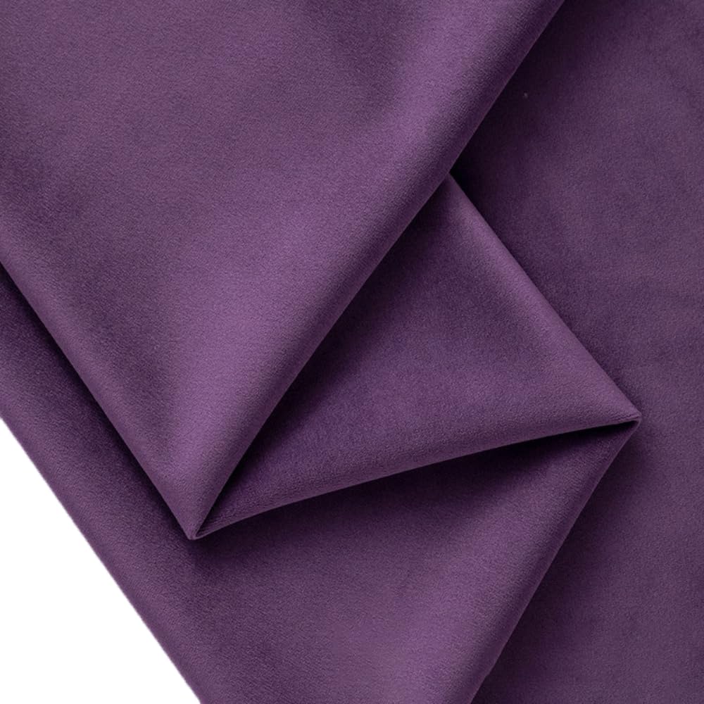 Tessuto decorativo a pelo corto, tessuto per tende, tessuto di velluto al metro, tessuto di rivestimento per mobili, per divano, 150 cm di larghezza, 200 cm, viola scuro, 200 cm