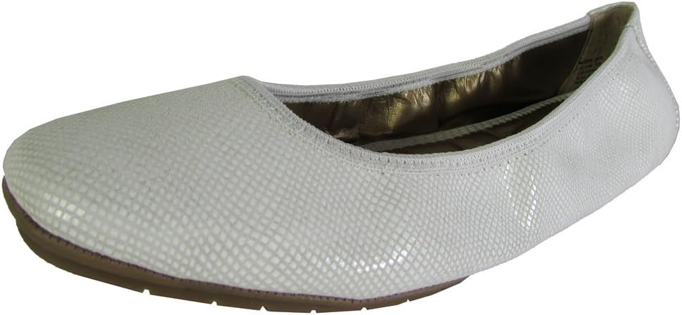 Me Too Womens Icon Ballet Flat Shoes, White Snake, US 4.5