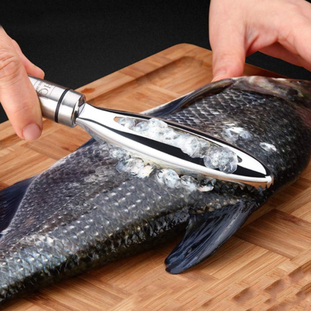 鱗取り 魚 飛び散らない うろこ取り キッチンツール ブルー 魚のうろこリムーバー クリーニングブラシスクレーパー 簡単に魚のうろこを取り除きます