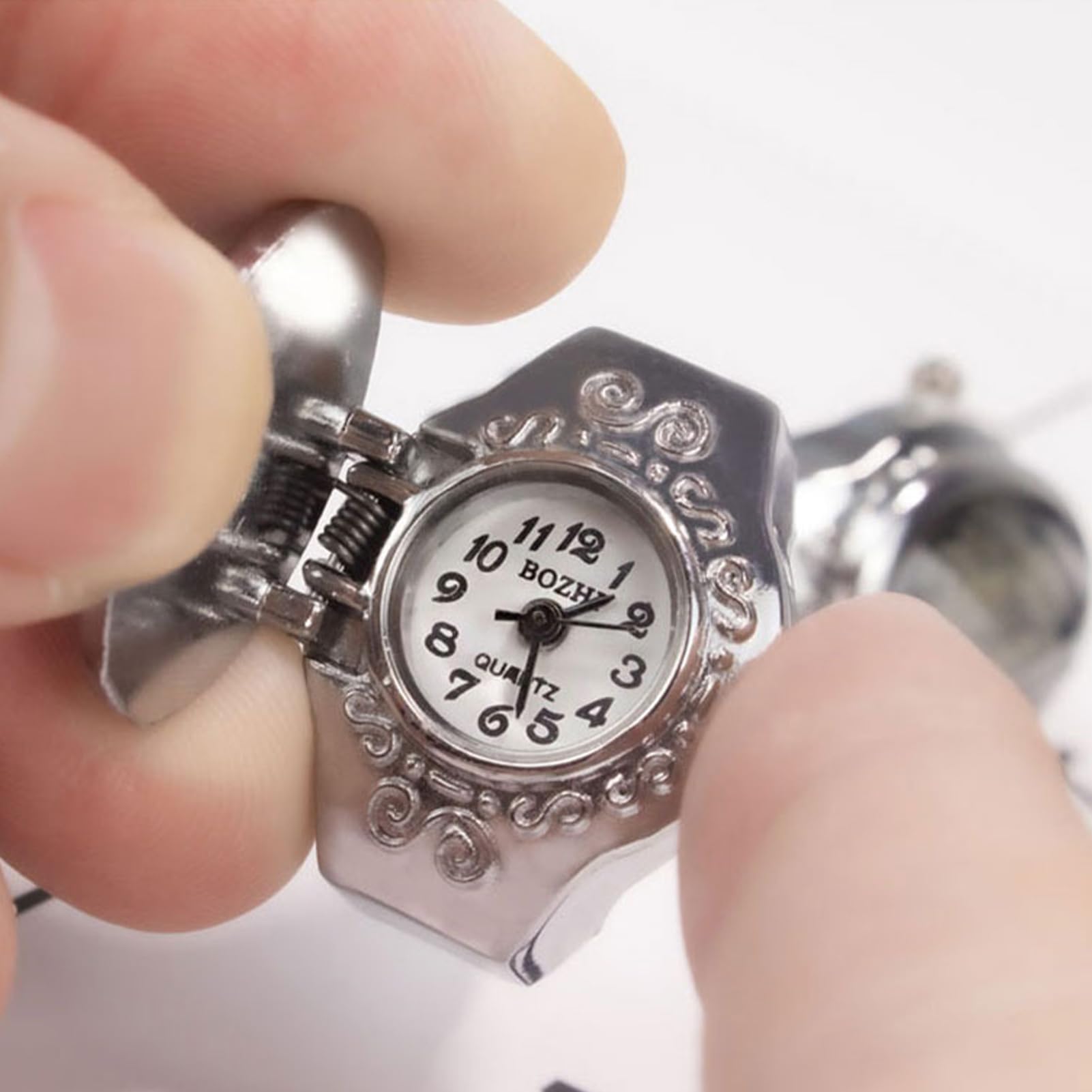 Reloj con Anillo para Mujer, Reloj con Anillo para Dedo - Reloj de apilamiento de Movimiento - Reloj de Dedo Vintage Creativo, Relojes de Dedo de joyería Ajustables para Dedo de Mujer