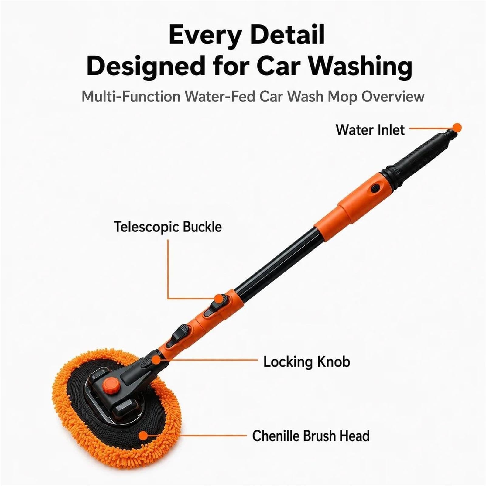 Spazzola Lavaggio Auto Mop for Lavaggio Auto collegabile al Tubo