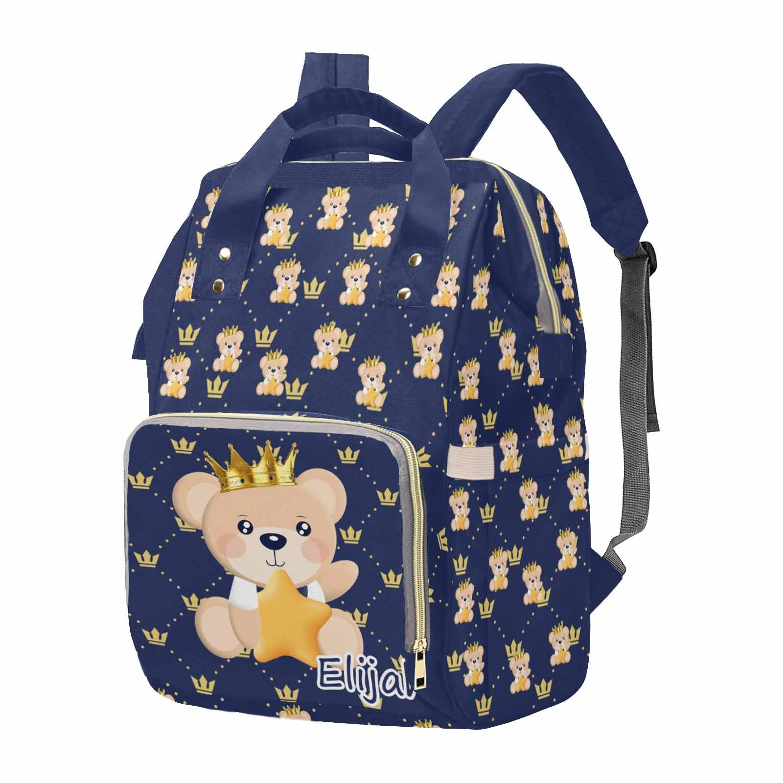 M YESCUSTOM Personalized Diaper Bag Backpack, Custom Women Diaper Bag with Name Portable Travel Nappy Bag Blue Mommy Bags New Born Gift for Women Mom