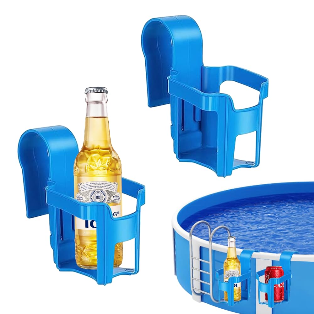 2 Stück Pool Getränkehalter, Getränkehalter Poolrand Multifunktionaler Poolzubehör Kunststoff Getränkehalter Poolrand Pool Getränkehalter Bier für die meisten Schwimmbäder