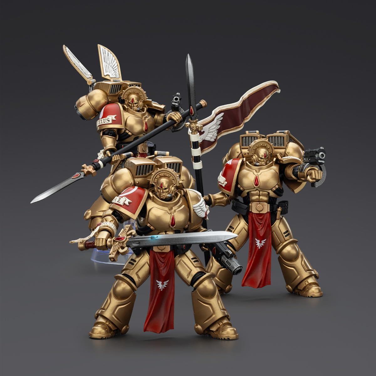 JOYTOY Warhammer 40K Blood Angels Sanguinary Guard 3 Pack 1:18 Action Figure 4.84" Collection and Display Model Gift for 15Age+