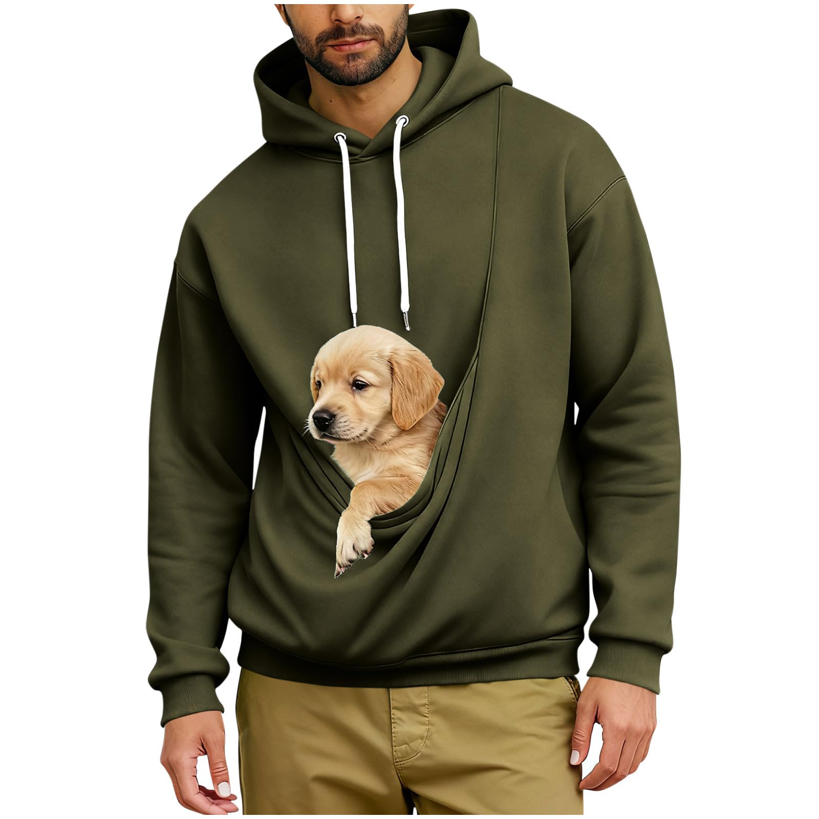 Sweatshirt à Capuche Avec Poche Kangourou - Motif Chat Noir - Rose Taille L