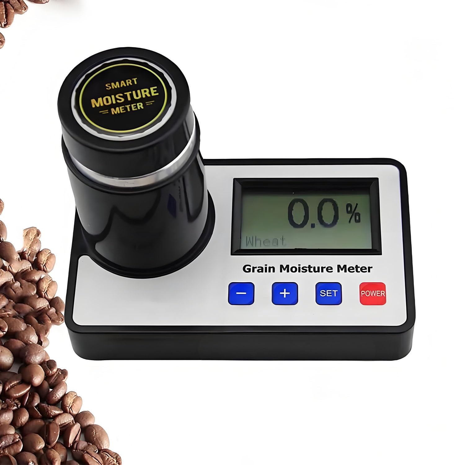 WTRYRN Portable Seed Moisture Meter,Grain Moisture Meter,Digital Cereal Humidity Measure Meter,for Coffee,Cocoa,Rice,Wheat 19 Kinds Grains Moisture Testing,with ATC