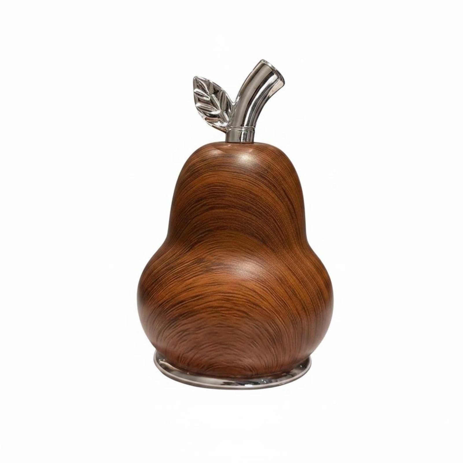 Multi-Purpose Luxury Cotton Swab Holder Dust-Proof Decorative Gourd Storage Box Wide Opening Wood Grain Floss Pick Container for Dining Table, Living Room, Bathroom, Restaurant, Silver-image-1