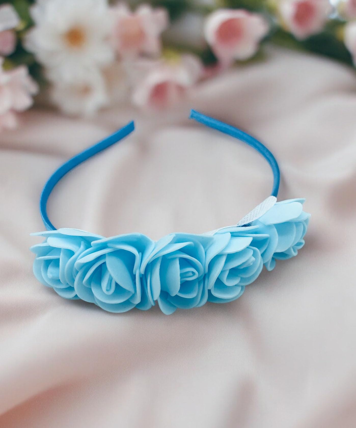 staybuy™ flower headband, hairband,handmade hair band for girls & women, pack-01, color-blue