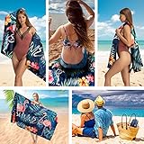 Joyoldelf Strandtuch, Mikrofaser Handtuch, Badetuch Groß 180x90cm, Saunahandtuch, Strand Handtücher Sandfrei, Schnell Trocknende, Leichtes und Dünnes Tragbares Saunatuch Badehandtuch