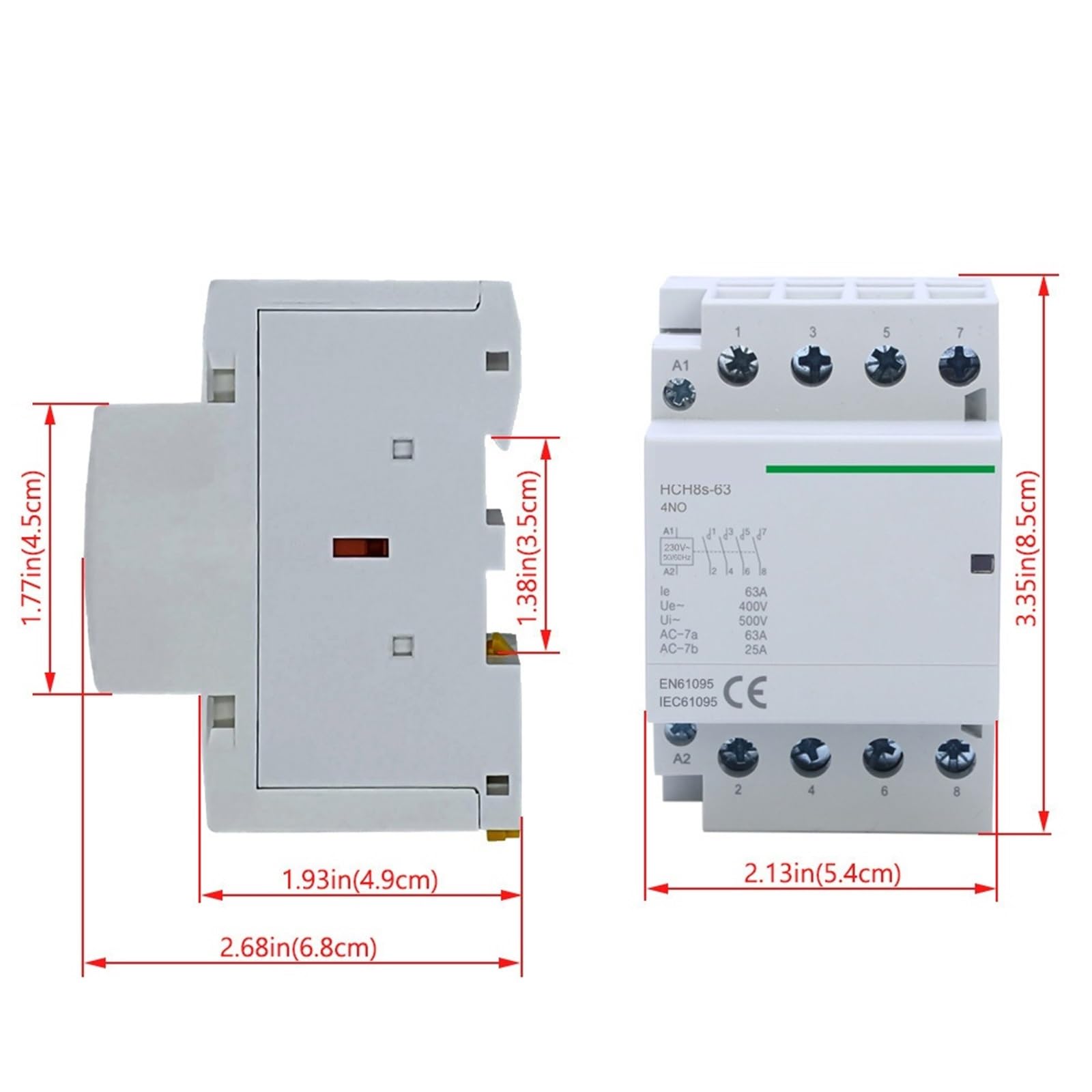HCH8s-63 Stycznik modułowy automatyczny stycznik do użytku domowego na szynie DIN ICT 50/60 Hz 1 sztuka ochrona obwodu (4P 63A 4NO DC24V)