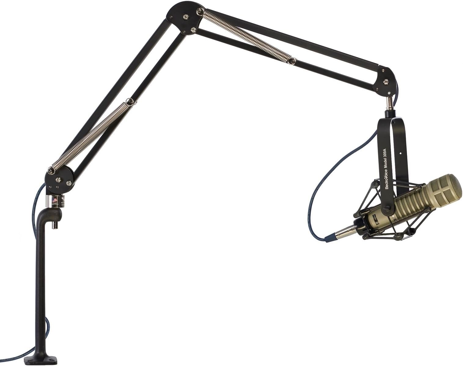 ProBoom 51900-B Elite Standard Mic Arm with 12" Cast Aluminum Riser, 29" (73.7 cm) Reach, Holds Up to 2.5 lbs., Black/Chrome
