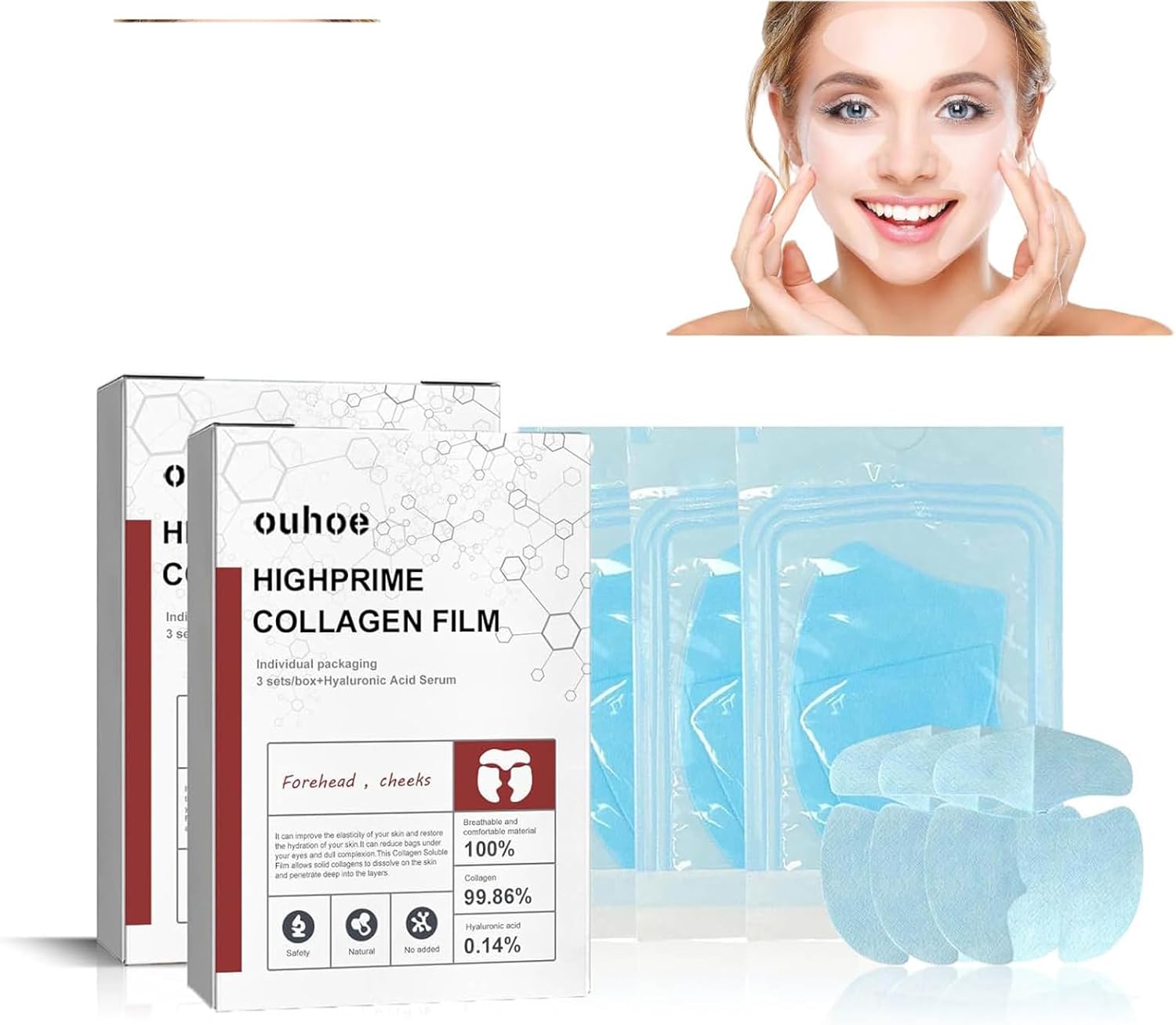 Melting Collagen Film, Peptide Collagen Film, Soluble Collagen Supplement Film With Hydrolysed Collagen Prevents Fine Lines and Protect Skin in Women (2 Boxes)