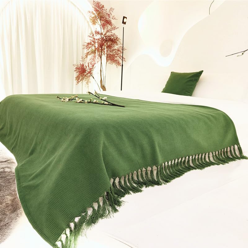 Chemin de lit multicolore tricot doux décoration de lit chaude pour chambre d'hôtel