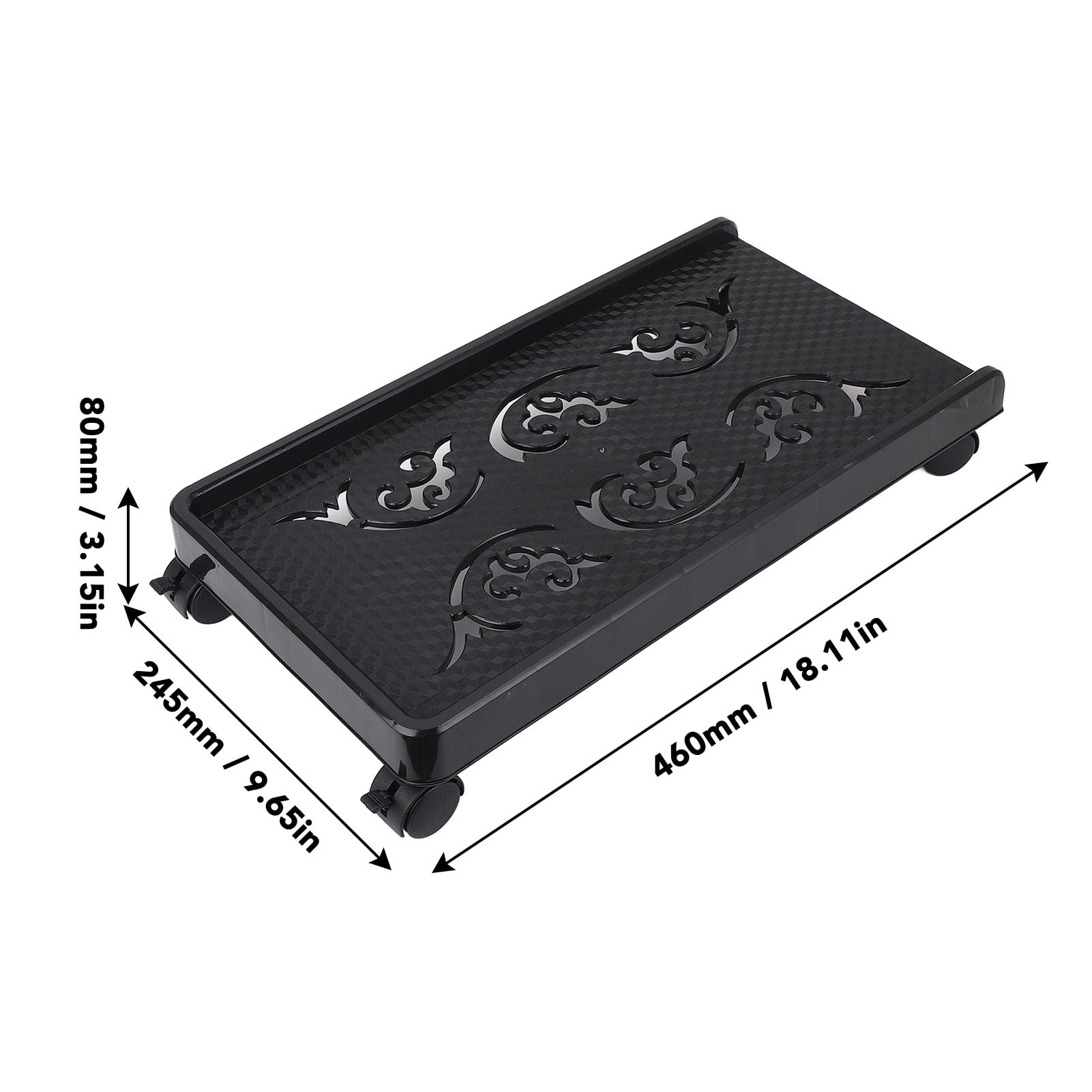 Supporto per PC Torre Modelo 1537, 460x245x80mm Grande Dimensione, Carico Massimo 30KG con 4 Ruote Girevoli con Serratura, Facile da Assemblare e Pulire, Multiuso per Attre