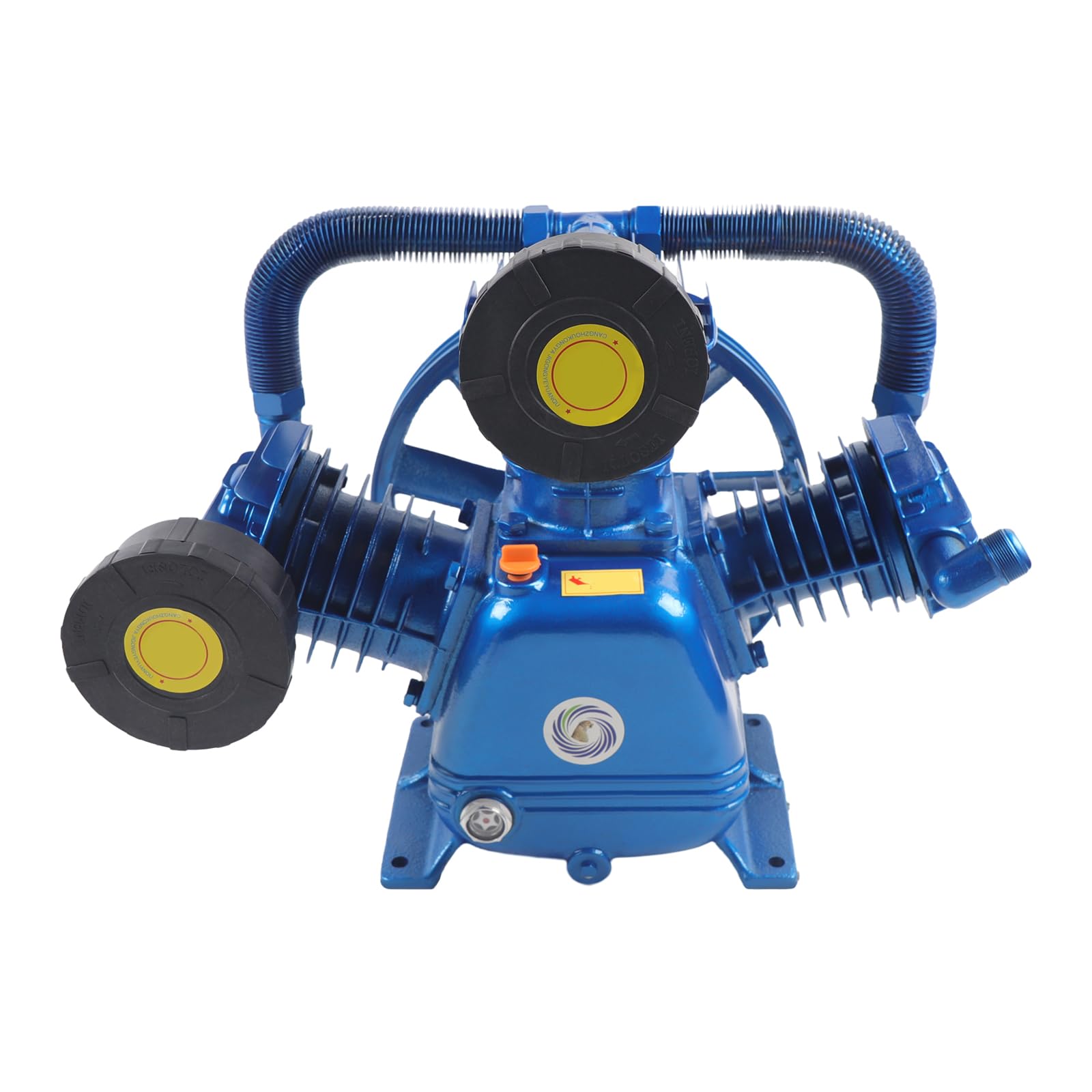 175PSI 10HP Cylinder Air Compressor Pump Head, 7.5KW W Style 3-Cylinder Double Stage Cast Iron Energy Consumption Air Tool for Drilling Machine