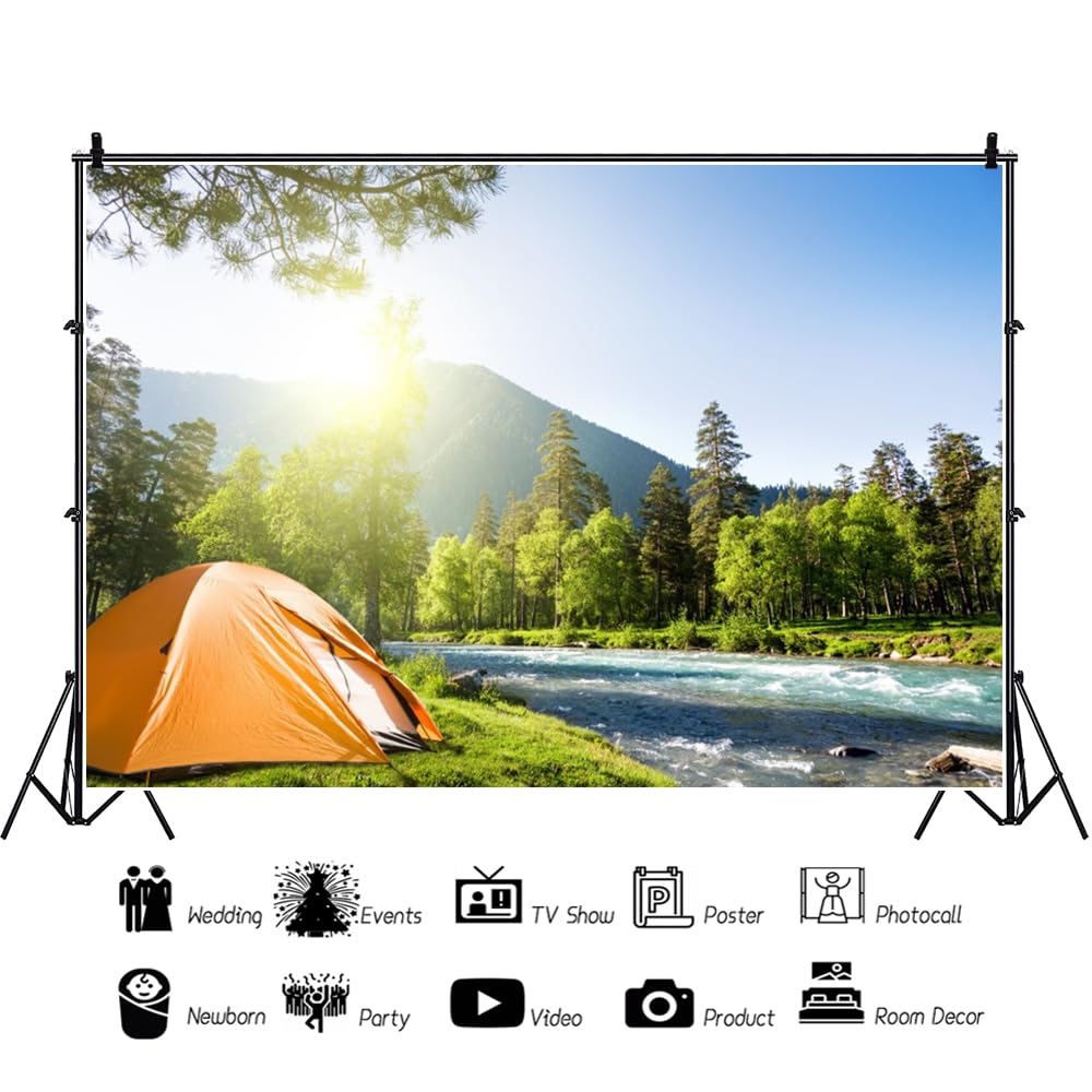AOFOTO Fotohintergrund 1,5 X 1 M – Sommer Picknick Wassermelone Wald Camping Motiv, Vinyl, Für Studio & Party