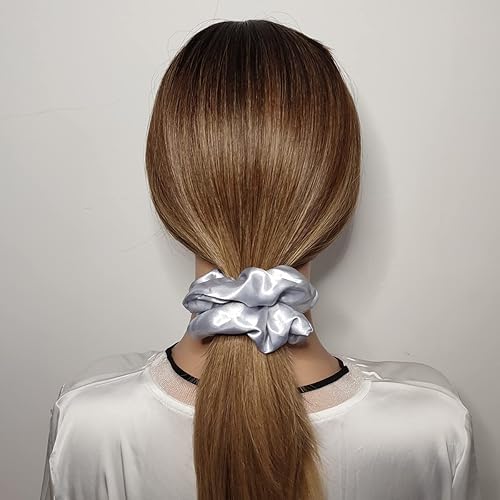 Miniatura 2 de 6 coleteros de seda satinada  Ligas suaves para el cabello, bandas para el cabello de moda, lazos, pulseras elásticas y soportes para cola de