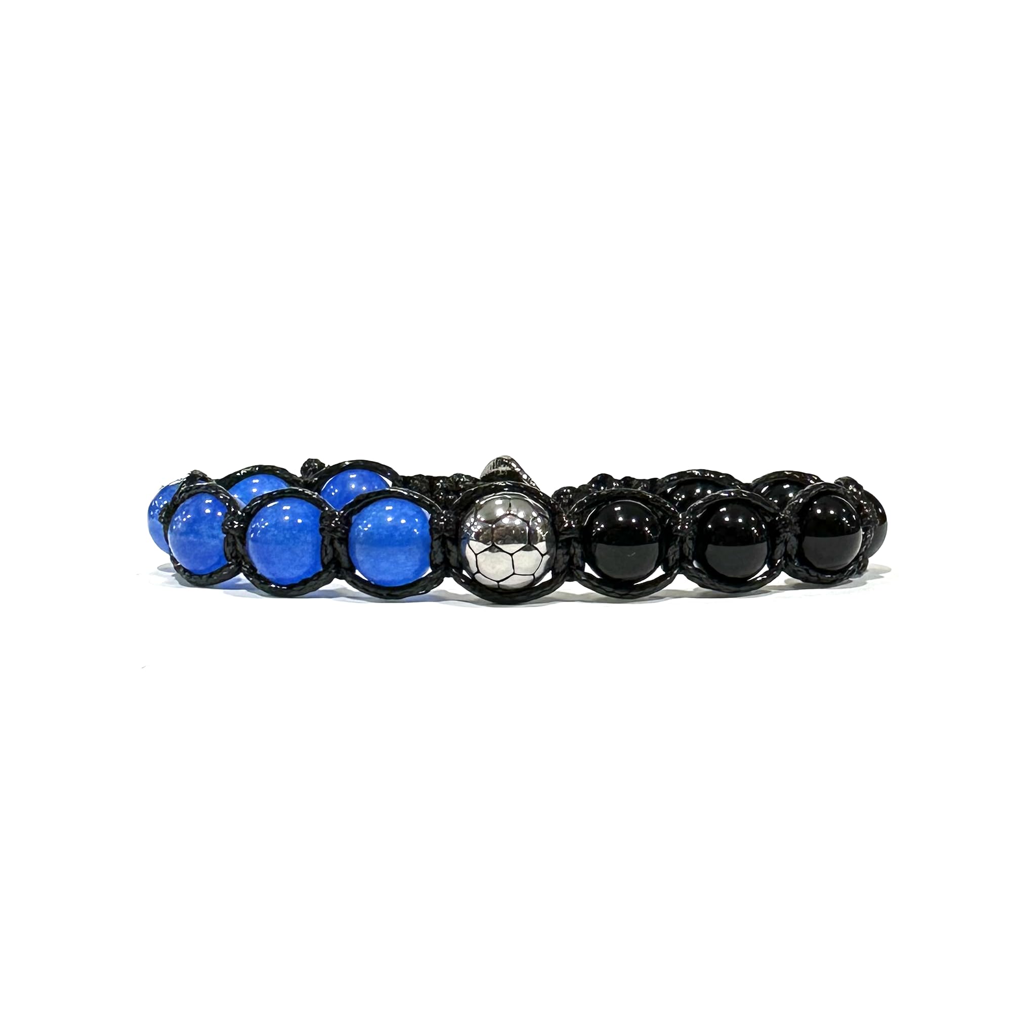 8 Braccialetti Elastici Con Ciondoli A Tema Calcio - Pallone, Casco E Scritte - Perline In Ceramica E Lega Di Zinco - Accessori Per Fans, Giocatori E Mamma Football - 3