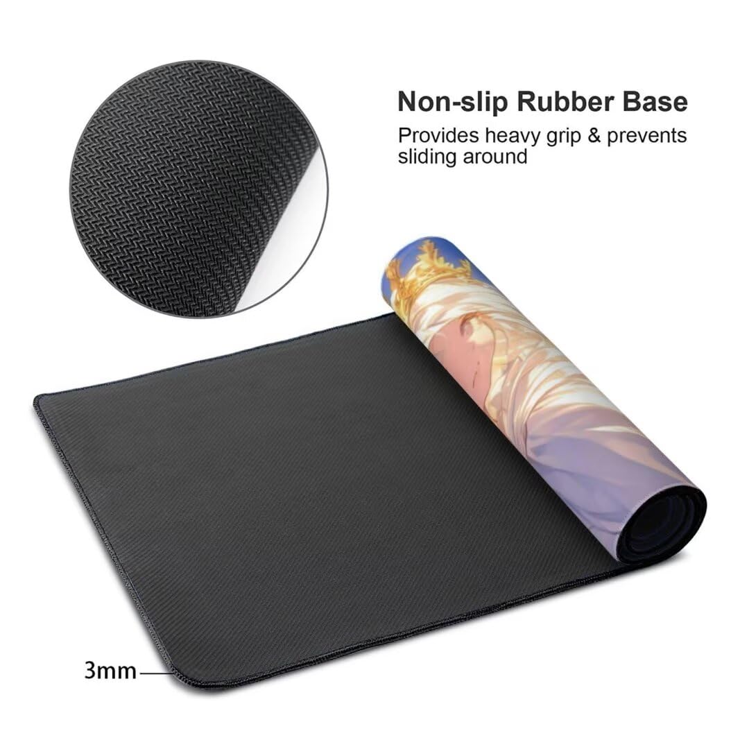 Alfombrilla de ratón 1400x600x3 MM, Alfombrilla Ratón XXL Extendida de Gran Tamaño con Bordes Cosidos, Base de Goma Antideslizante Almohadilla para Teclado, Hadas de la animación S-2873