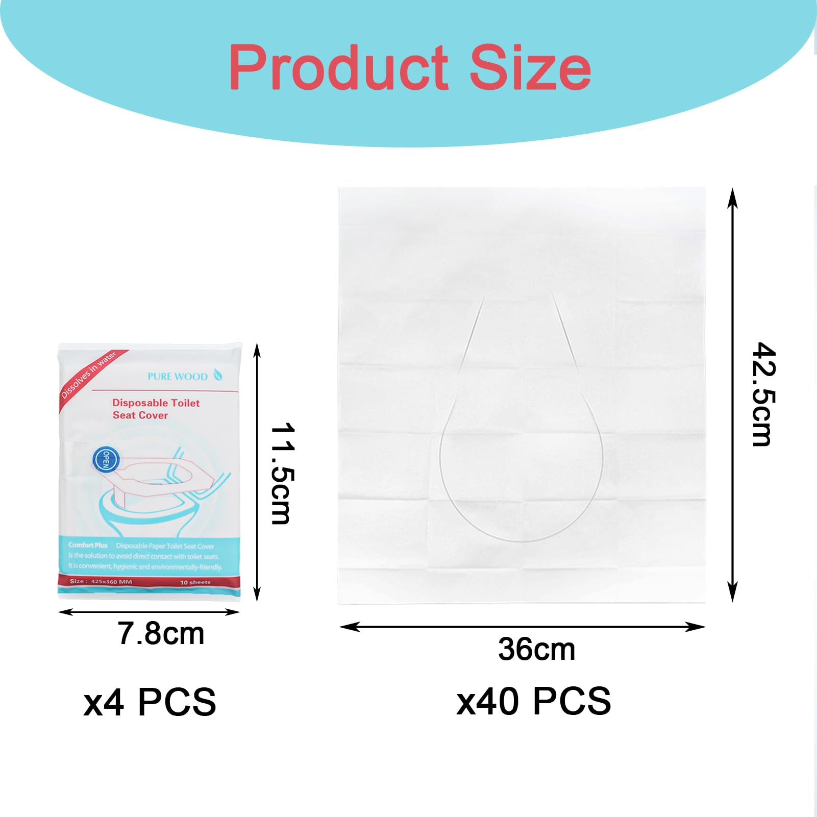 40 Pezzi Copriwater Usa e Getta WC 425mm*360mm Bianco