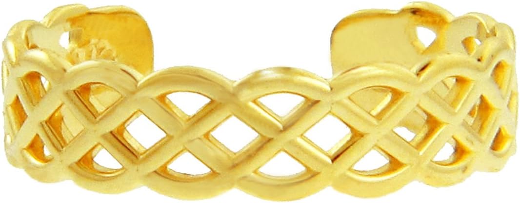Gold Celtic Trinity Knot Woven Eternity Band Adjustable Toe Ring