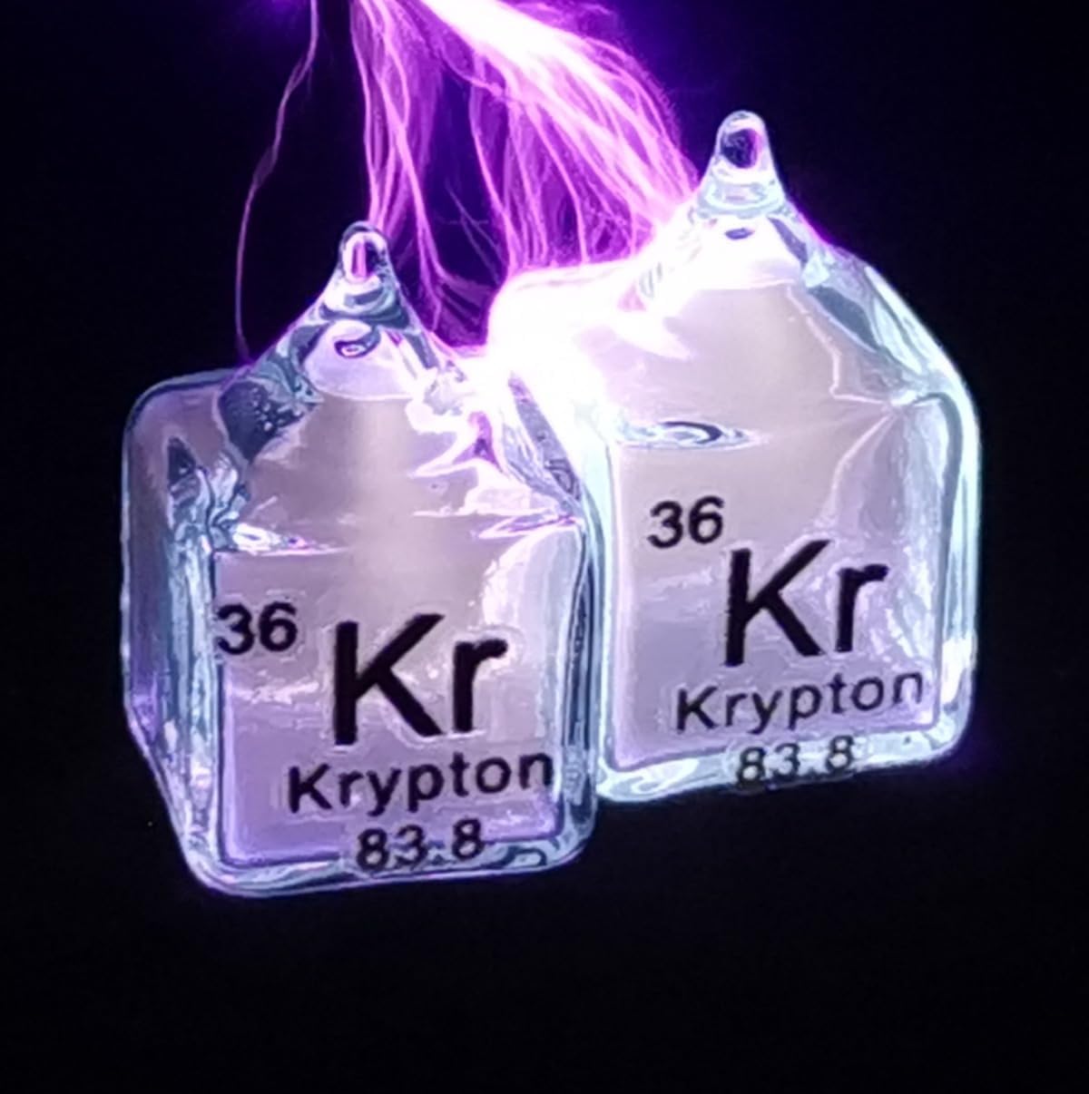 8pcs Rare Gas Glass Cube 10mm, Hydrogen Nitrogen Oxygen Helium Neon Argon Krypton Xenon, 99.999% High Purity, Scientific Laboratory Material, Periodic Table of Elements, Element Enthusiast Collection