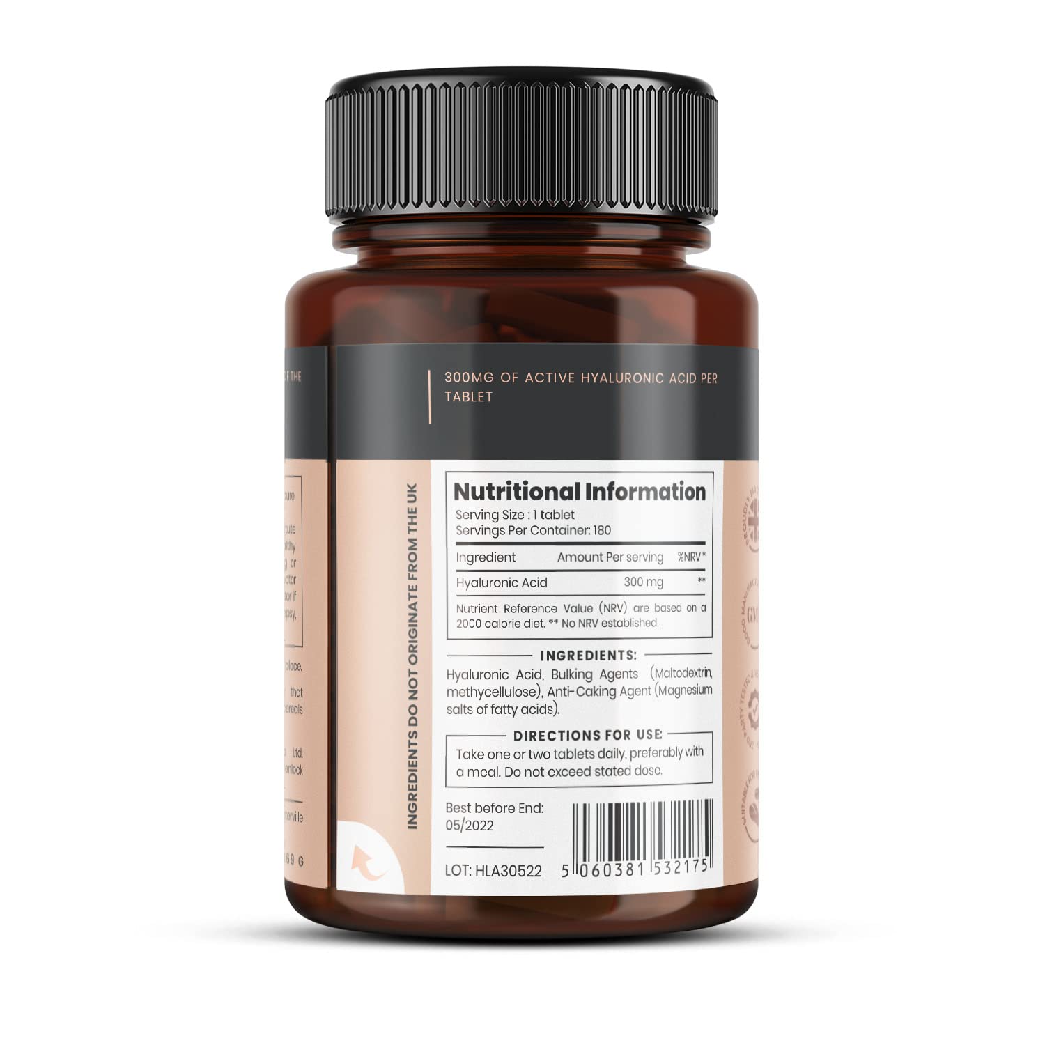 Acide Hyaluronique 300 mg x 720 comprimés (1-2 an de stock). Acide Hyaluronique Triple Force. 300% plus fort que les autres comprimés de HLA