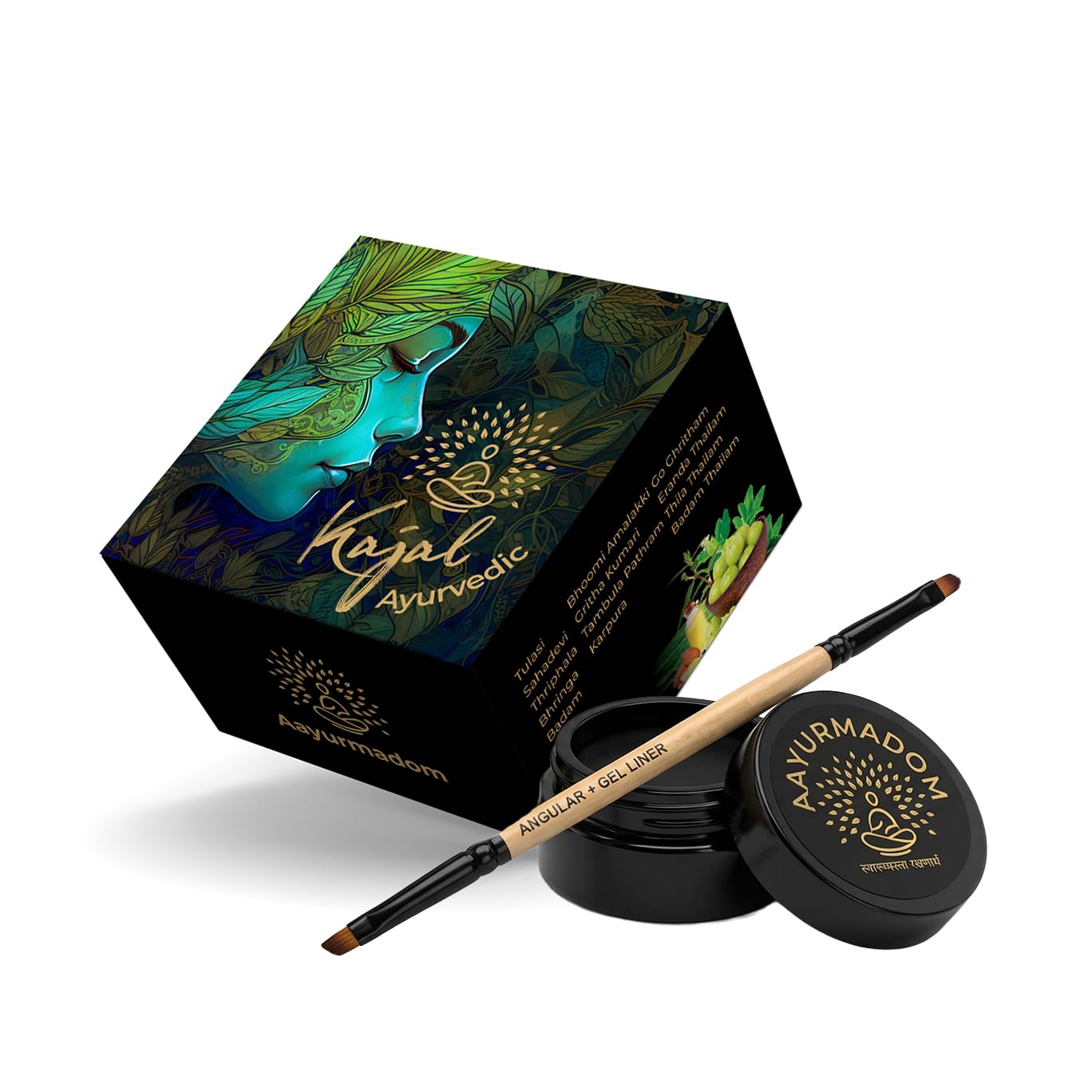 Herbal Kajal with Kajal Angular Brush for All Ages - including Babies, Lead-Free, Waterproof, with Bee Wax & Cow Ghee, No Irritants or Preservatives-image-42