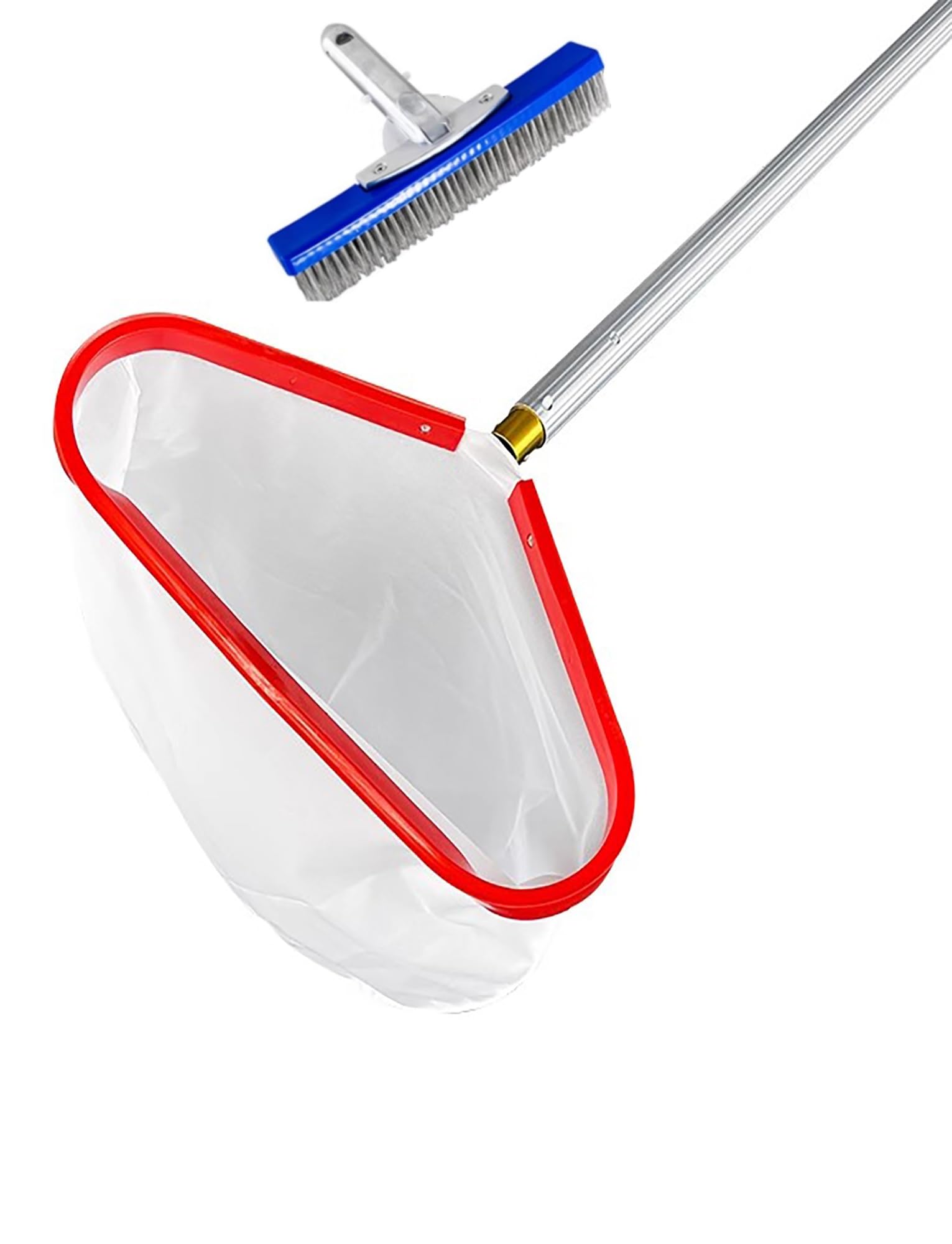 Red profesional de espumador de hojas para piscina con marco de aluminio resistente, ideal para recoger y quitar escombros