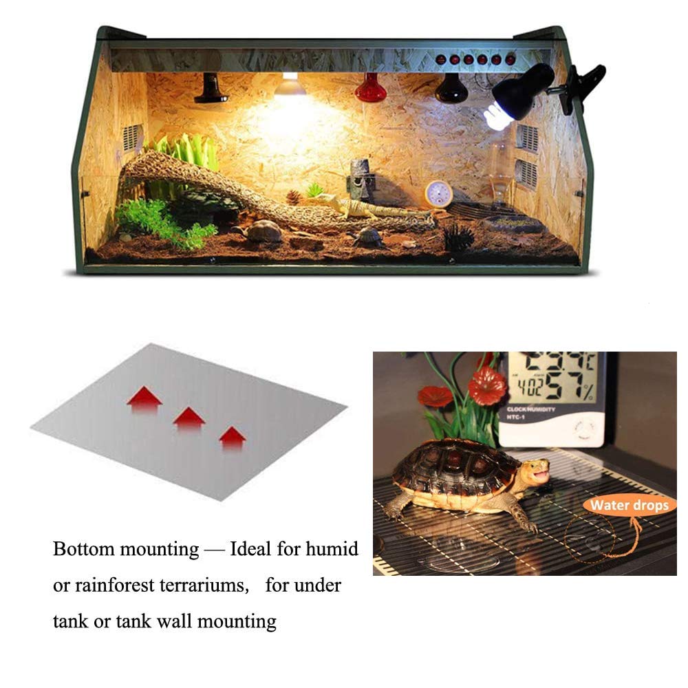 KABASI Tappetino riscaldante per rettili, 2a generazione, 25 W, 41,9 x 22,1 cm, non adesivo, con regolazione della temperatura, tappetino riscaldante impermeabile sotto il serbatoio per terrari e