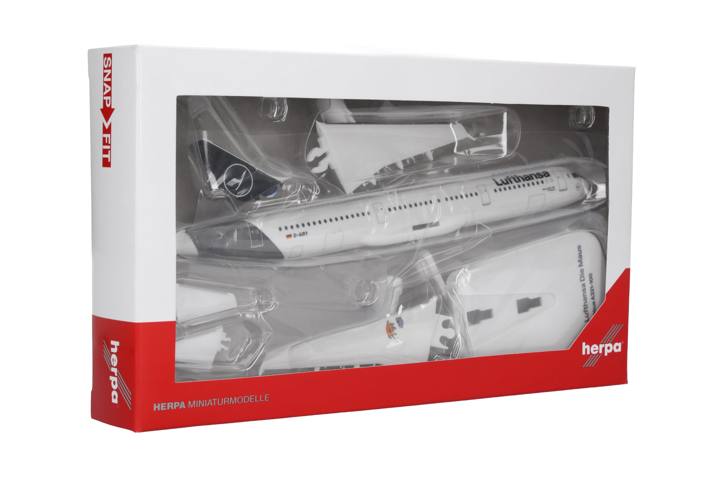 Herpa Modello Aereo Airbus A321 "Die Maus" Lufthansa – Scala 1:200 – Kit Snap-Fit, Collezionismo E Decorazione