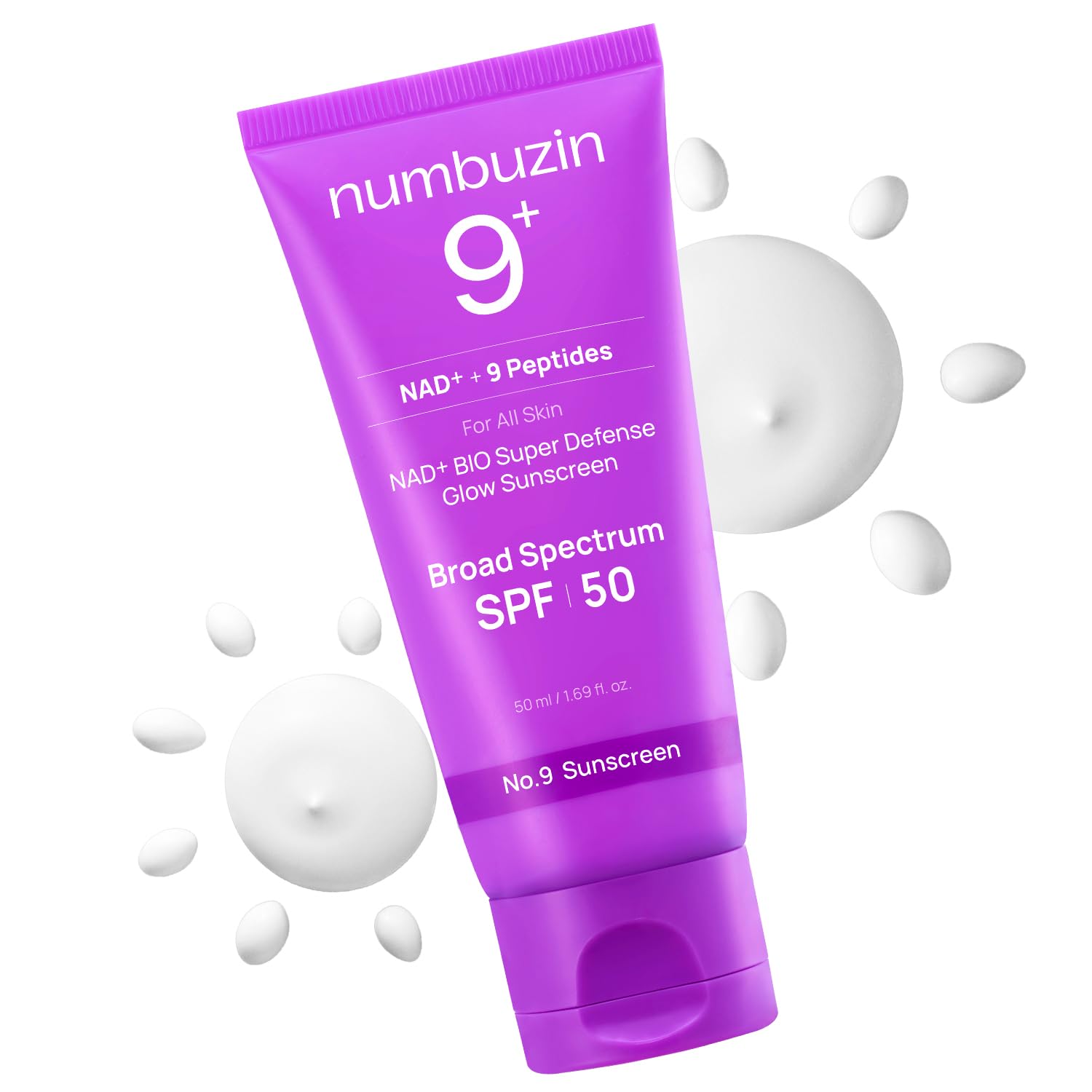 numbuzin No.9 Sunscreen | Super Defense Glow Sunscreen | Broad Spectrum SPF 50 | For All Skin Types & Skin Tones | Glowing, Dewy Finish, Water-Resistant | No White Cast, Korean Skincare | 1.69 fl. oz. numbuzin No.9 Sunscreen | Super Defense Glow Sunscreen | Broad Spectrum SPF 50 | For All Skin Types & Skin Tones | Glowing, Dewy Finish, Water-Resistant | No White Cast, Korean Skincare | 1.69 fl. oz.