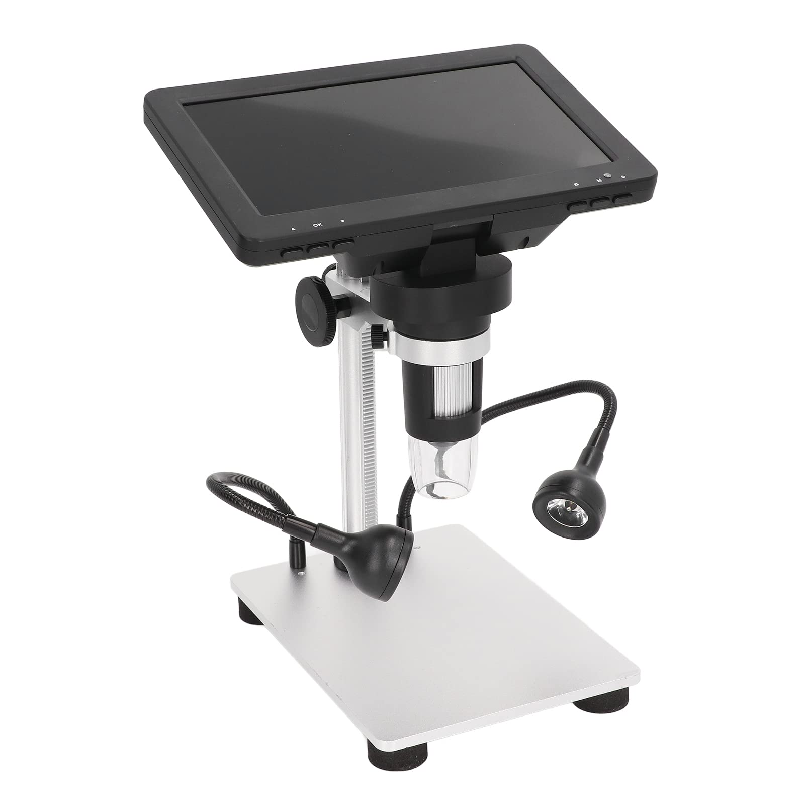 Cocoarm 7-Zoll-LCD-Digitalmikroskop Elektronisches Mikroskop 1200X 1080P mit 12MP-Kamera 8 LED-Aluminiumlegierungsständer für PCB-Löten Münzfelsinspektion Studentenreparatur