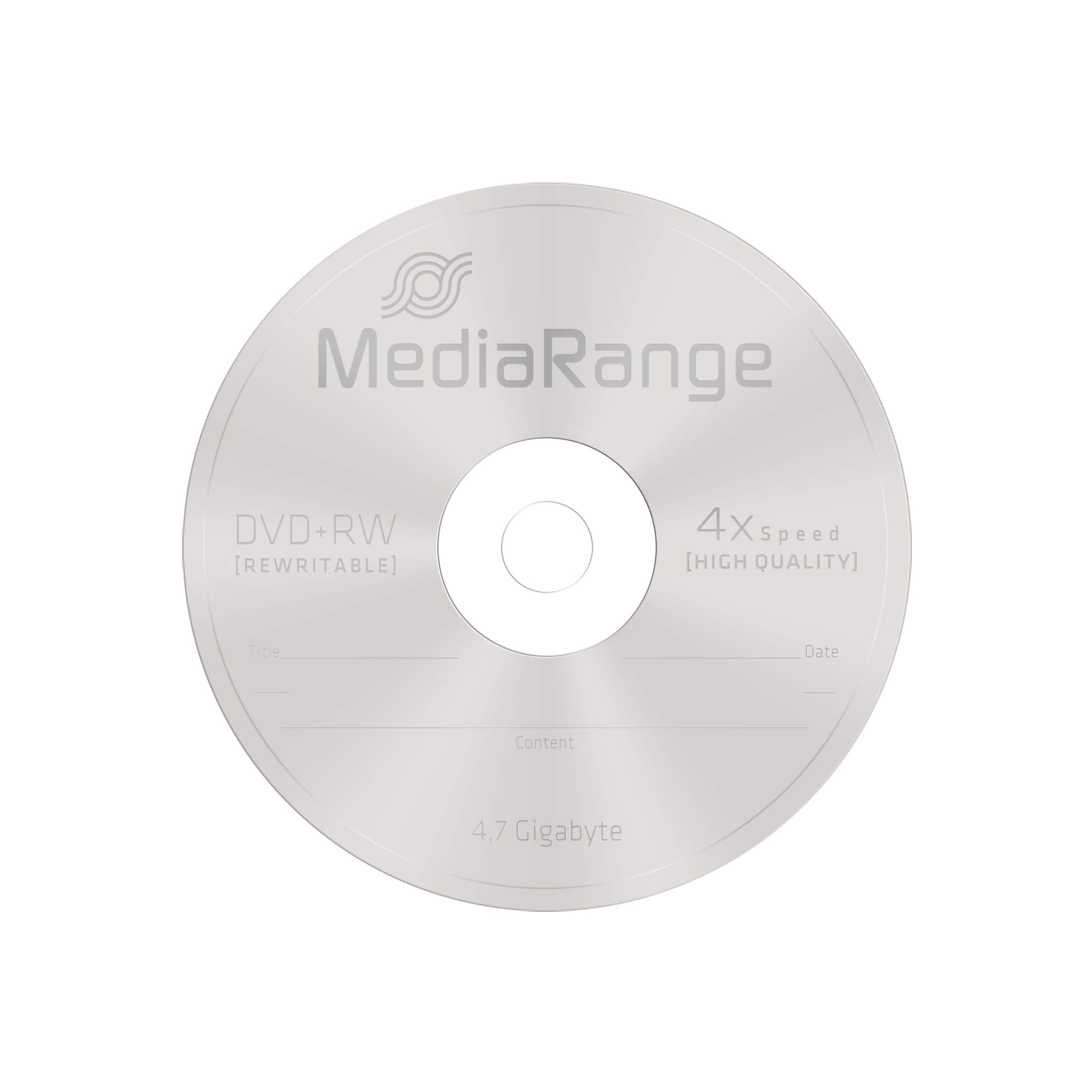 MediaRange MR451 Confezione Dvd+RW, Argento
