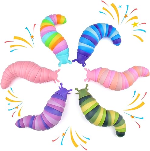 Miniatura 15 de Cevioce Juguete Fidget Slug, Juguetes Fidget Sensoriales de Babosa para Niños y Adultos, 3 Piezas Juguetes Sensoriales para Autismo para Niños