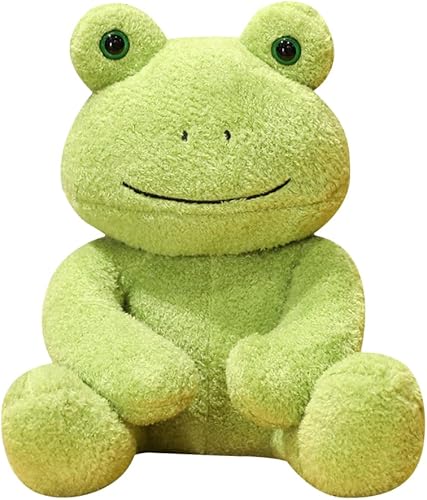 Lindo juguete de peluche de rana, 9.8 in13.8 in, lindo animal de peluche de rana kawaii verde, almohada de peluche de rana para novia, Navidad, San