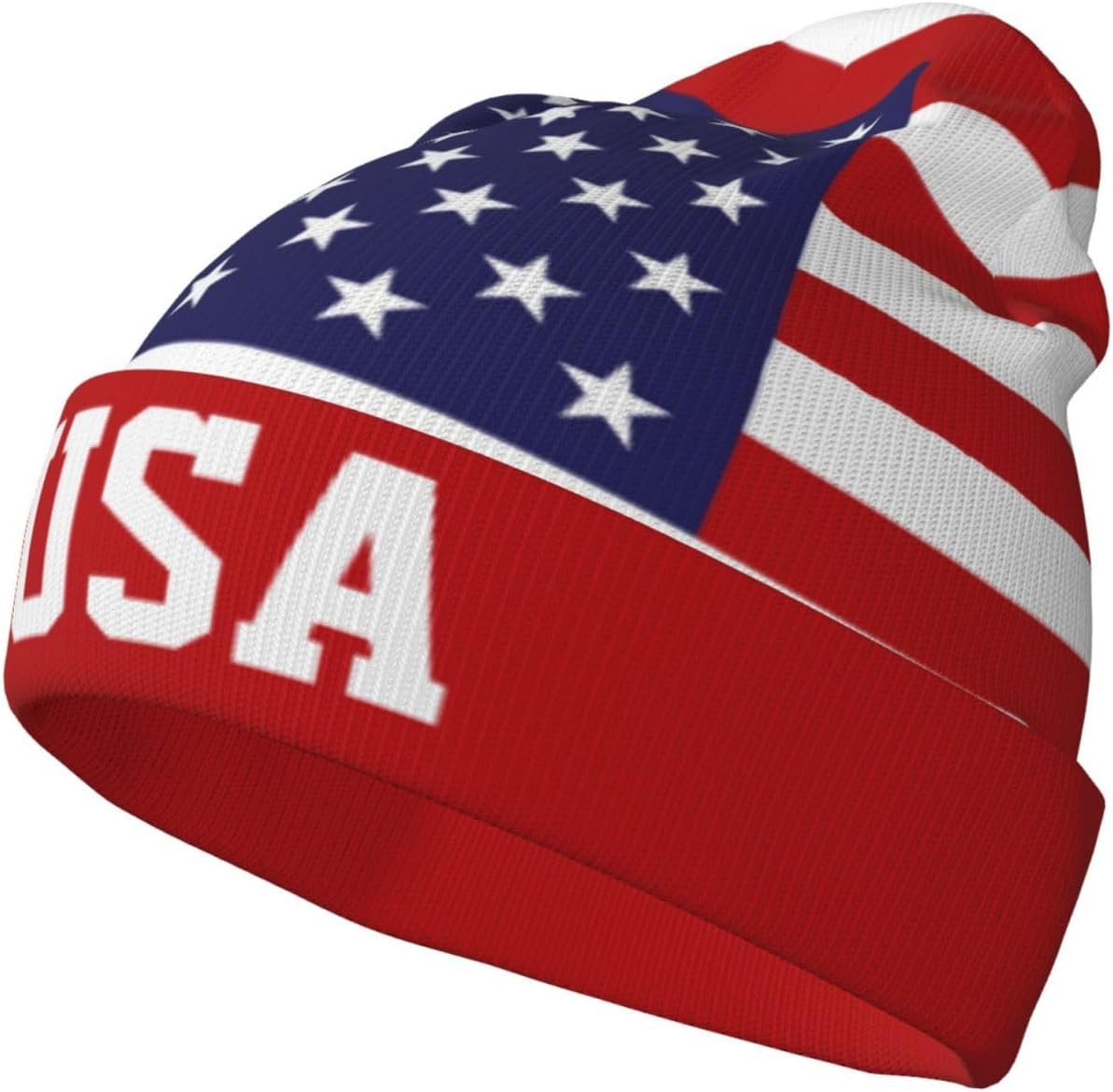 Cute Flag Beanie Hat for Men Women Winter Warm Beanie Cap Knitted Slouchy Sleep Hats Skull Cap