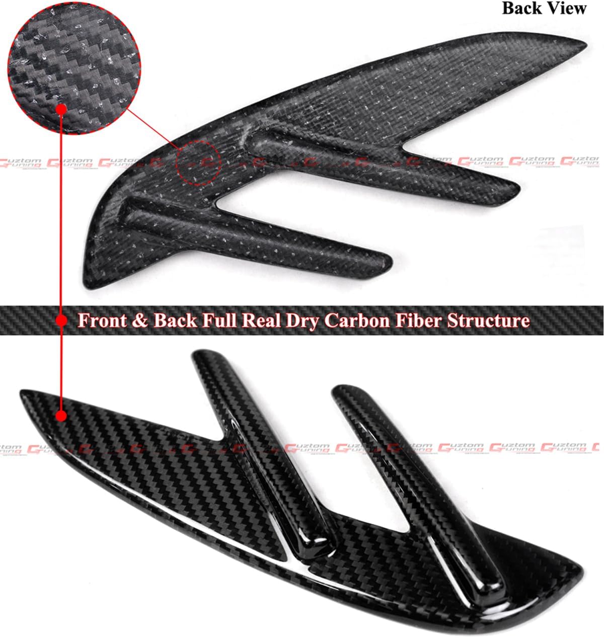 Real Full Dry Carbon Fiber Front Fender Side Vent Direct Add-on Garnish Cover Trim Set Compatible With 2021-2025 BMW G80 M3