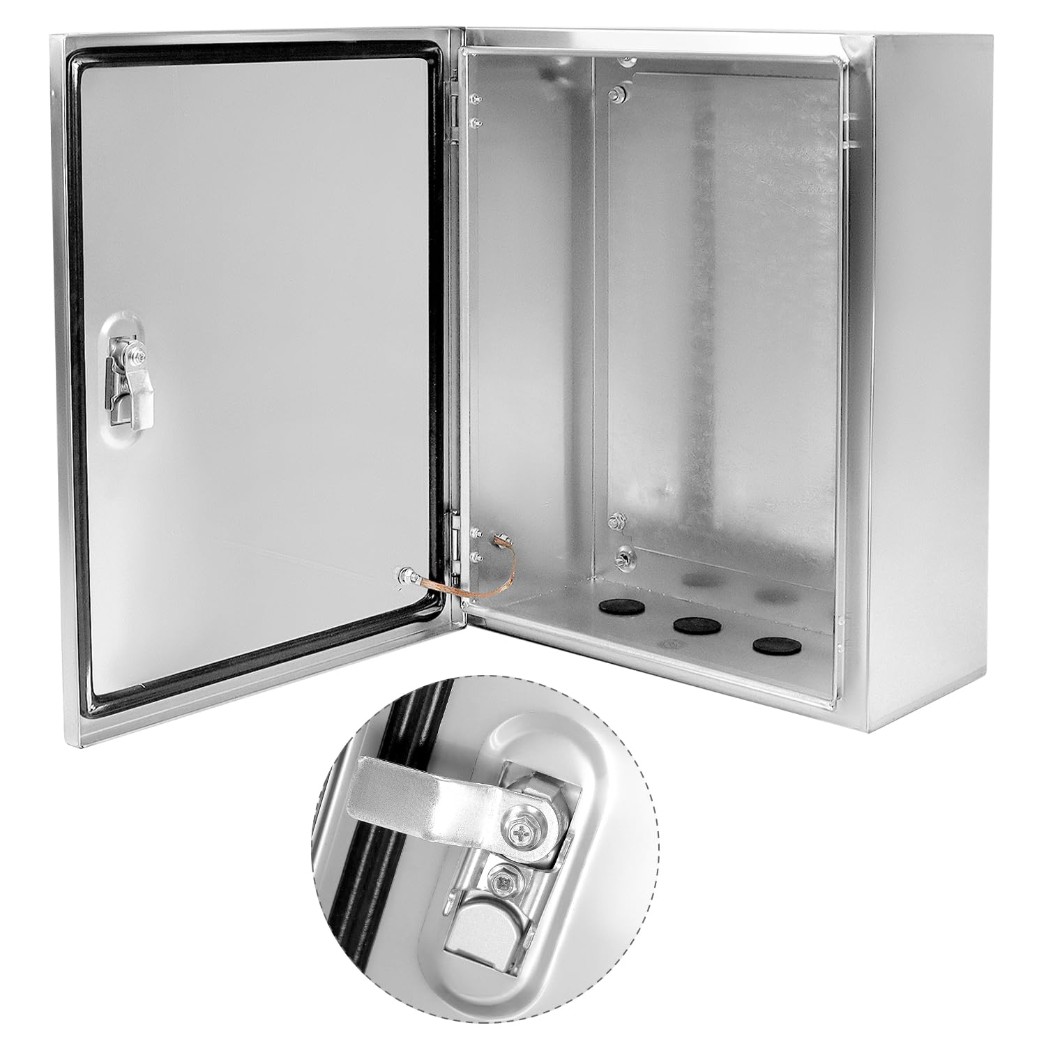 QWORK® Quadro elettrico 50x40x20 cm in acciaio inox 304 - scatola di alimentazione a parete con solida serratura e guarnizione impermeabile