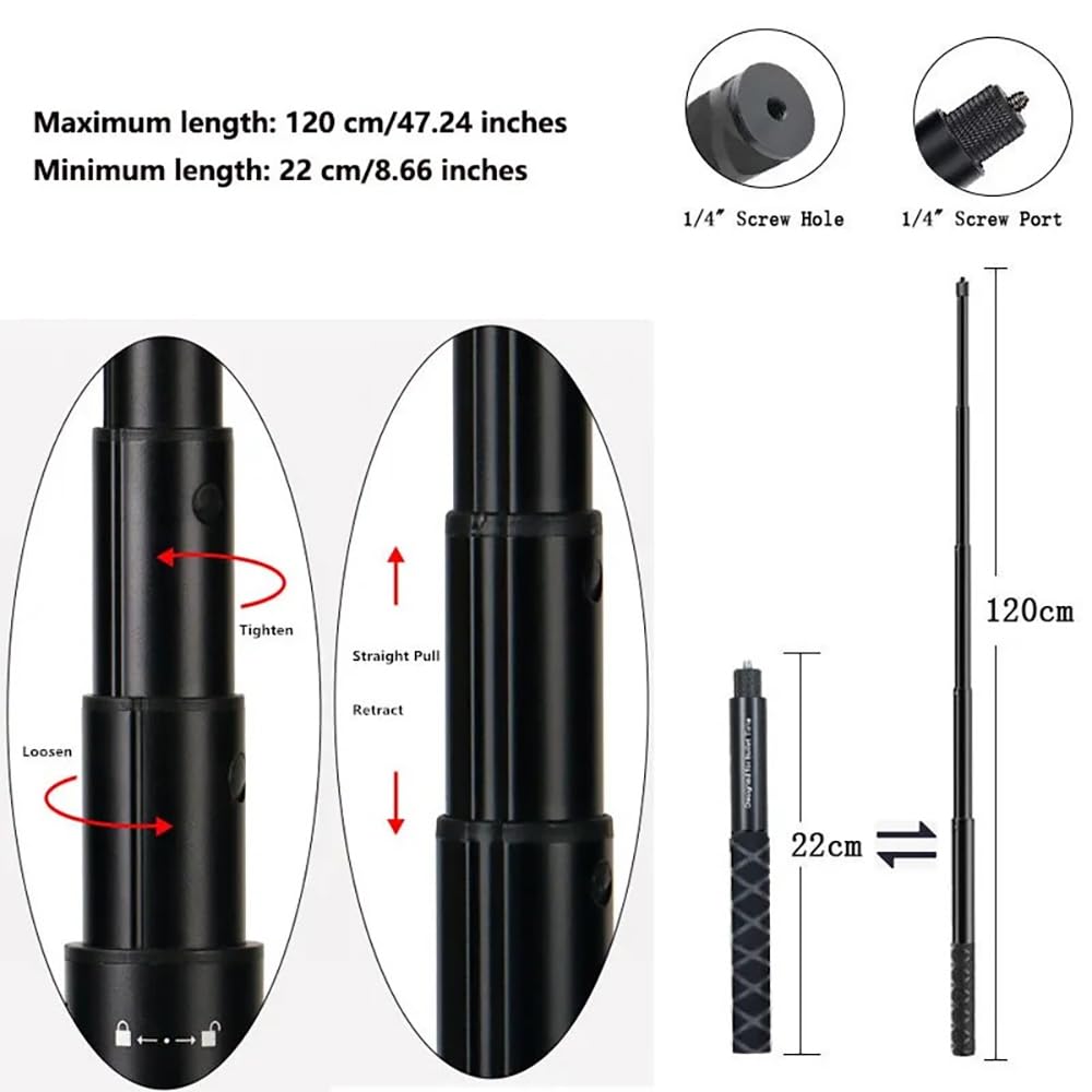 NEWFUN Support Camera, Accessoire pour insta360 x5, Kit Moto pour insta360 x4,X3,X2,Rotation à 360 degrés, Double Pince, Double Stabilité, Support Moto, Compatible avec Plusieurs Appareils