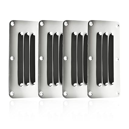 MARINE CITY Stainless-Steel 2-1/2 - 5 Rectangle Stamped Louvered Vent