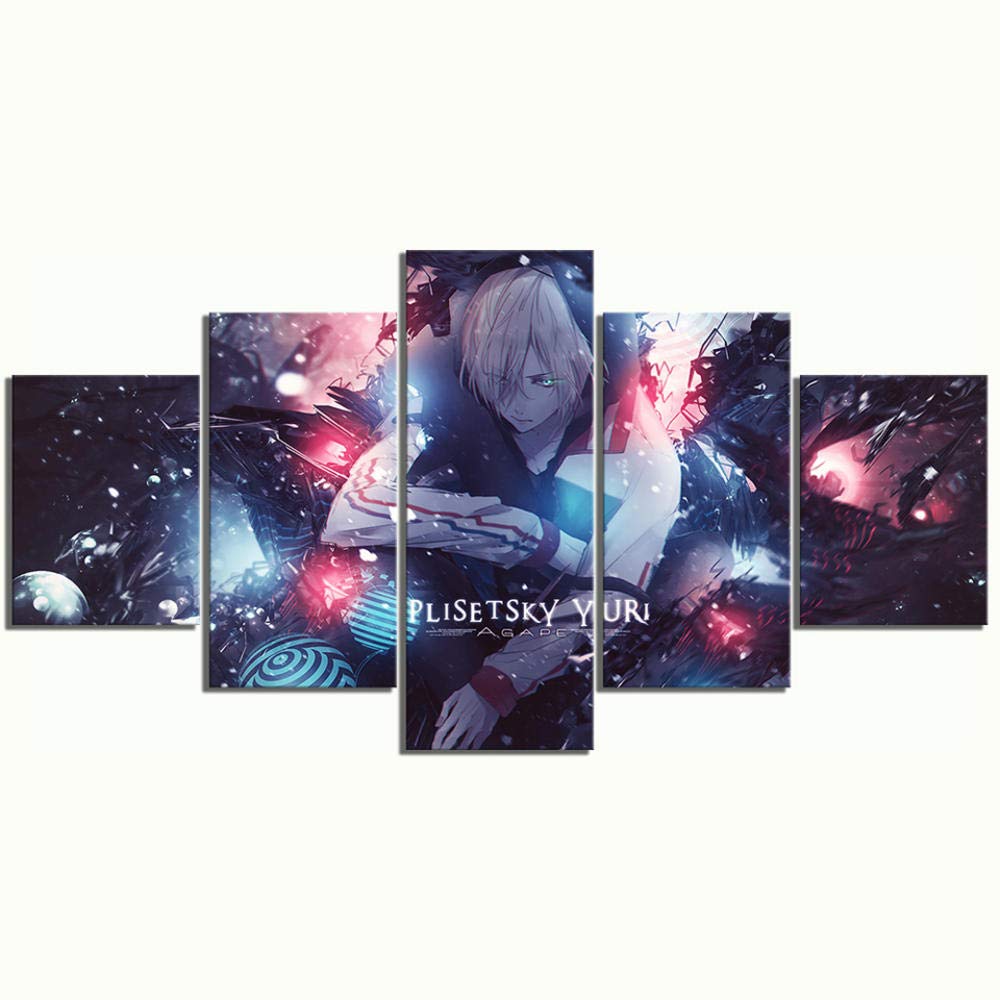 NYJNN5 Canvas Painting Painting Wall Art 5 Pcs Yuri Plisetsky Pictures ICE Anime Poster Canvas Printed Living Room Painting on Canvas