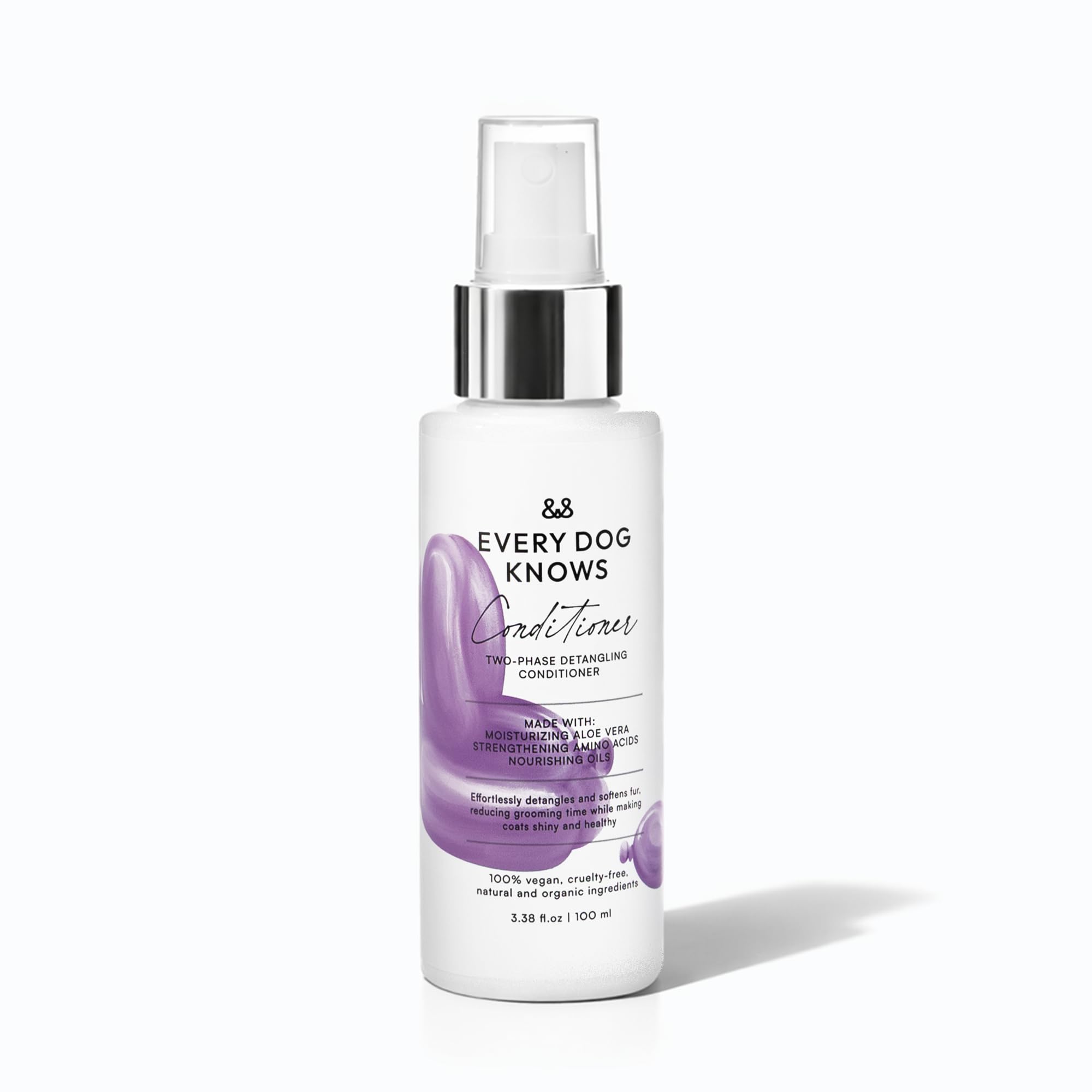 EVERY DOG KNOWS Leave In Dog Conditioner Spray – Two-Phase Detangler Conditioner for Easy Brushing, Hydrated, Soft & Shiny Coats | No Rinse Formula for All Coat Types | 100ml