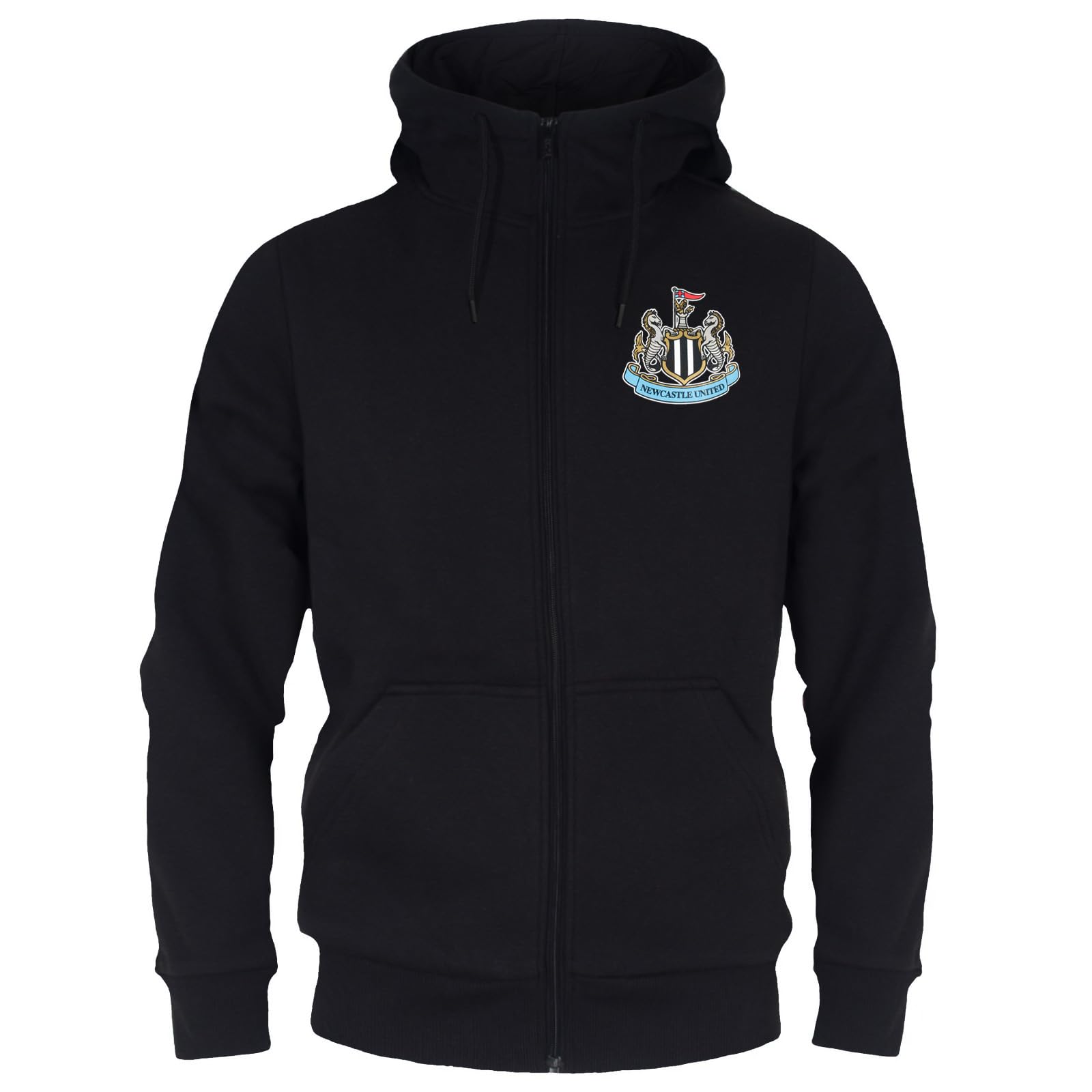 Newcastle United Men's Black Fc Official Football Gift Fleece Zip Hoody Xl