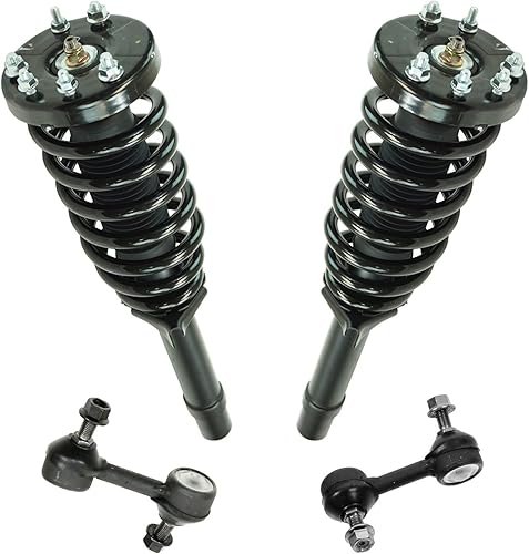 Miniatura 1106 de TRQ Kit de suspensión delantera, conjunto de amortiguadores y resortes, barra estabilizadora, enlace estabilizador compatible con Chevrolet