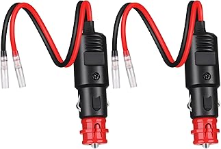 Dongge veuropäischer Stil Sicherheits-Universalstecker Mit Blei Runde Kabelanschlussklemmen mit isolierter Abdeckung 6-24v，Komfortable Verkabelung DIY Netzteil für KFZ und Motorrad 2 Stück